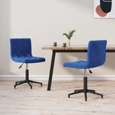 Eetkamerstoelen draaibaar 2 st fluweel blauw