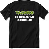 80 Jaar Goddelijk - Feest kado T-Shirt Heren / Dames - Wit / Groen - Perfect Verjaardag Cadeau Shirt - grappige Spreuken, Zinnen en Teksten. Maat 3XL