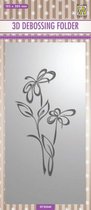 EF3D040 Nellie Snellen 3D embossingfolder Slimline flower - bloem - margriet - embossingmal art nouveau bloemen