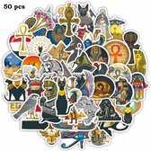 Egypte Stickers | 50 stickers met Piramides, Ankh, Goden, Anubis - voor laptop, ipad, telefoon, schrift, muur etc. Landen/Cultuur/Reizen