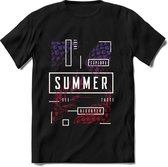 Summer Time | TSK Studio Zomer Kleding  T-Shirt | Paars - Roze | Heren / Dames | Perfect Strand Shirt Verjaardag Cadeau Maat L