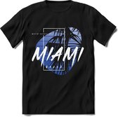 Miami Beach | TSK Studio Zomer Kleding  T-Shirt | Donkerblauw | Heren / Dames | Perfect Strand Shirt Verjaardag Cadeau Maat 3XL