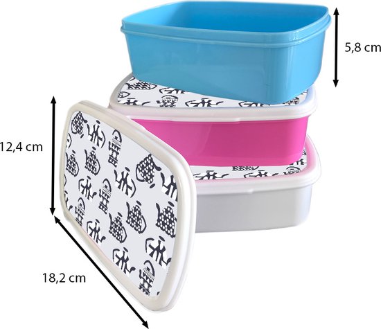 Lunch box Rose - Lunch box - Boîte à pain - Théière - Motifs - Thee - 18x12x6 cm - Enfants - Fille