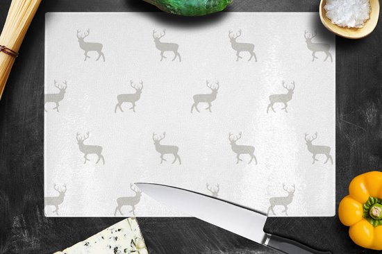 Planche à découper en Verres - 39x28 - Motifs - Cerf - Wit - Planches à découper en Glas