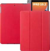 iPad 2021 Hoes - iPad 10.2 2019/2020/2021 Case - iPad 10.2 Hoesje Rood - Smart Folio Cover met Apple Pencil Opbergvak - Hoesje voor iPad 10.2 7e, 8e en 9e generatie