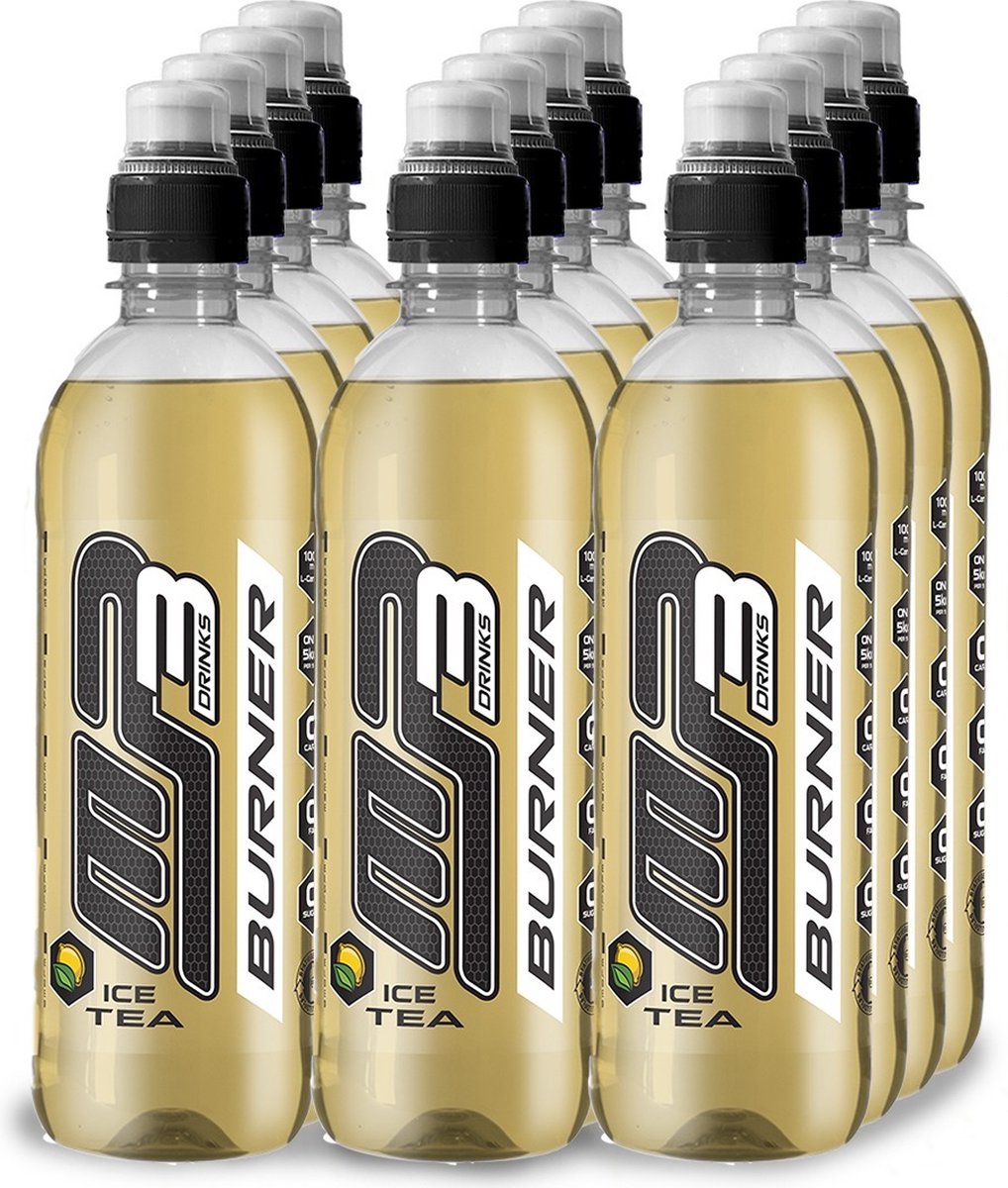 Goedkoopste Burner (Iced Tea - 12 x 500 ml) - MP3 - Carnitine drink - Sportdrank - 6 liter - Voordeelverpakking