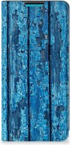 Telefoonhoesje Geschikt voor Samsung Galaxy A73 Magnet Case Wood Blue