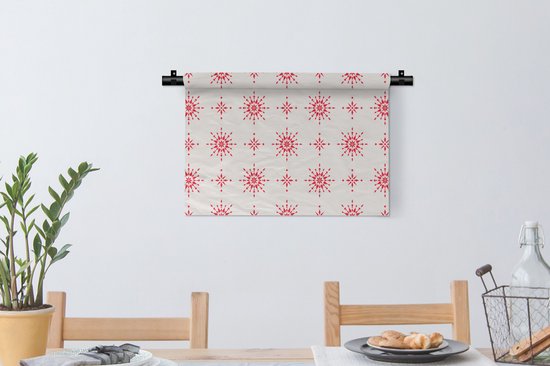 Tapisserie - Tapisserie - Etoiles - Rouge - Hiver - Noël - Motifs - 60x40 cm - Tapisserie