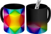Magische Mok - Foto op Warmte Mokken - Koffiemok - Abstract - Regenboog - Patronen - Magic Mok - Beker - 350 ML - Theemok