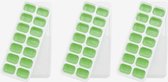 De Millennials Duurzame Groene Siliconen Ijsblokjes maker met deksel (3 Stuks) – IJsvormpjes Maker - cocktails - zonder enige moeite uit de ijsblokjesvorm te - Koken - Baby - Fruit