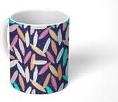 Mok - Koffiemok - Veren - Patroon - Pastel - Vogel - Regenboog - Mokken - 350 ML - Beker - Koffiemokken - Theemok