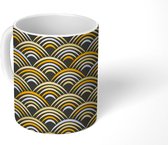 Mok - Koffiemok - Patronen - Goud - Abstract - Mokken - 350 ML - Beker - Koffiemokken - Theemok