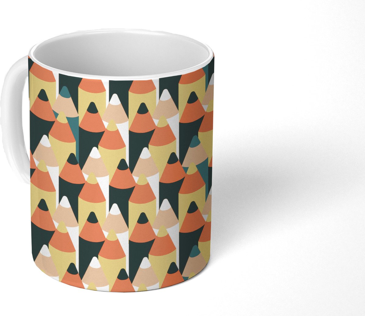 Mok - Koffiemok - Potlood - Patronen - Pencil - Mokken - 350 ML - Beker - Koffiemokken - Theemok