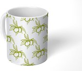 Mok - Koffiemok - Olijf - Patronen - Vegan - Tak - Bladeren - Mokken - 350 ML - Beker - Koffiemokken - Theemok