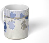 Mok - Koffiemok - Baby kleren - Waslijn - Teddybeer - Patroon - Mokken - 350 ML - Beker - Koffiemokken - Theemok