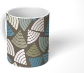 Mok - Koffiemok - Hout - Patroon - Abstract - Mokken - 350 ML - Beker - Koffiemokken - Theemok