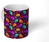 Mok - Koffiemok - Paraplu - Patronen - Neon - Mokken - 350 ML - Beker - Koffiemokken - Theemok