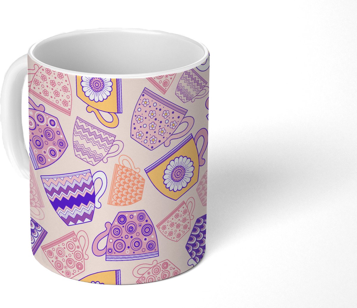 Mok - Koffiemok - Patronen - Theekopjes - Thee - Mokken - 350 ML - Beker - Koffiemokken - Theemok