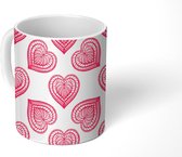 Mok - Koffiemok - Valentijnsdag - Hartjes - Design - Mokken - 350 ML - Beker - Koffiemokken - Theemok