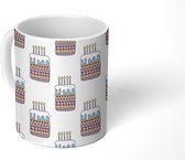 Mok - Koffiemok - Patroon - Taart - Verjaardag - Feest - Mokken - 350 ML - Beker - Koffiemokken - Theemok