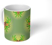 Mok - Koffiemok - Gewei - Groen - Patronen - Mokken - 350 ML - Beker - Koffiemokken - Theemok