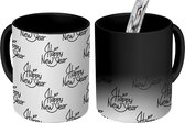 Magische Mok - Foto op Warmte Mokken - Koffiemok - Happy New Year - Oud en Nieuw - Quotes - Line Art - Magic Mok - Beker - 350 ML - Theemok