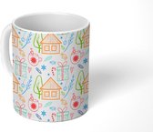Mok - Koffiemok - Kerst - Snoep - Patronen - Huis - Mokken - 350 ML - Beker - Koffiemokken - Theemok