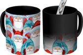 Magische Mok - Foto op Warmte Mokken - Koffiemok - Kerst - Patronen - Kerstman - Magic Mok - Beker - 350 ML - Theemok