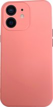 Apple iphone 12 Hoesje Back Cover met camera bescherming Donker roze 1x Gratis Glass Screenprotecto
