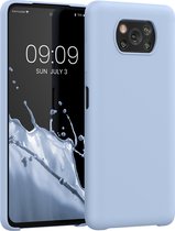 kwmobile telefoonhoesje geschikt voor Xiaomi Poco X3 NFC / Poco X3 Pro - Hoesje met siliconen coating - Smartphone case in mat lichtblauw