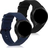 kwmobile 2x armband voor Samsung Galaxy Watch 4 Classic (46mm) - Bandjes voor fitnesstracker in zwart / donkerblauw