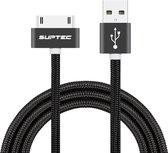 Suptec® 30-pins kabel 1m - Zwart - voor Apple iPhone & iPad