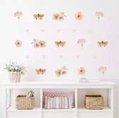 Merkloos - muursticker - bloemen - wanddecoratie - kinderkamer inspiratie - woonkamer inspiratie