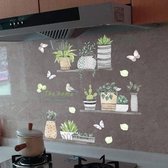Merkloos - muursticker - keuken muursticker - bloemen - wanddecoratie