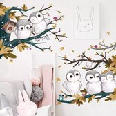Merkloos - muursticker - uilen - wanddecoratie - kinderkamer inspiratie