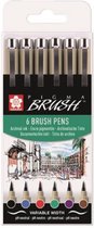 Sakura Pigma Brush pen set 6 basiskleuren