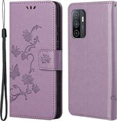 Bloemen Book Case - Samsung Galaxy A33 Hoesje - Paars