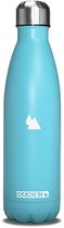 RVS drinkfles - hemelsblauw - 500 ml - waterfles - thermosfles - sport