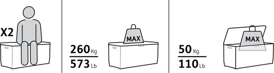 Keter Kentwood Opbergbox - 350L - 128x53.6x59 cm - Antraciet