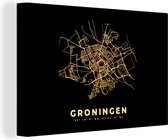 Canvas Schilderij Groningen - Stadskaart - Kaart - Plattegrond - Nederland - 30x20 cm - Wanddecoratie