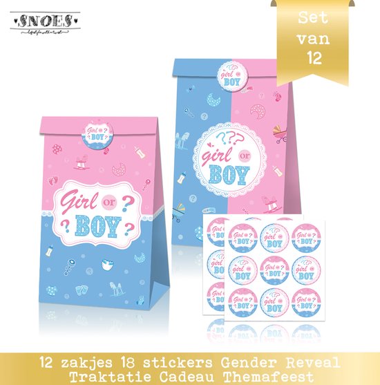 8 stuks gender reveal party decoratie, jongen of meisje