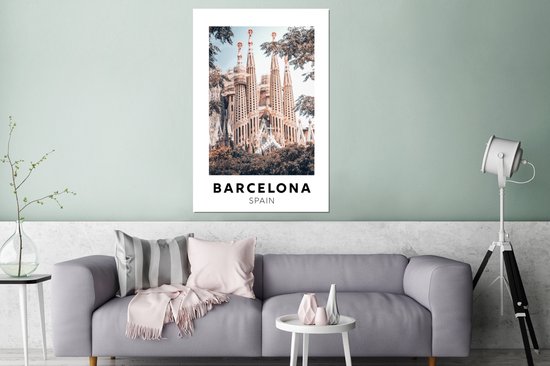 Décoration murale Métal - Aluminium Peinture Industrielle - Espagne - Barcelona - Eglise - 120x180 cm - Dibond - Photo sur aluminium - Décoration murale industrielle - Pour le salon / chambre