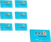 Stick'n sticky notes - 6-pack - 76x127mm, neon blauw, 100 memoblaadjes per blok