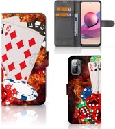Coque pour téléphone portable Xiaomi Redmi Note 10/10T 5G | Poco M3 Pro Wallet Book Case Personnaliser Casino