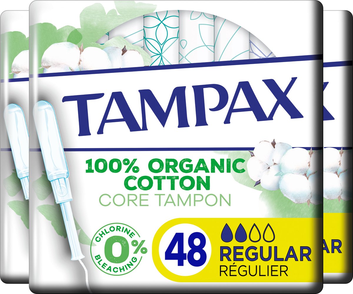 Goedkoopste Tampax Cotton Protection Regular Met Inbrenghuls - Voordeelverpakking 48 stuks