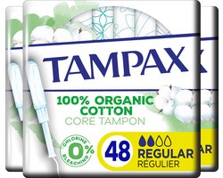 Tampax Tampons Cotton Protection Normal Applicator Bio - 48 stuks
