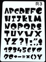Lettersjablonen - Sjabloon met letters - Alfabet - ABC - Cijfers - Handlettering - Bullet Journaling - #R3 - 17,8X26cm