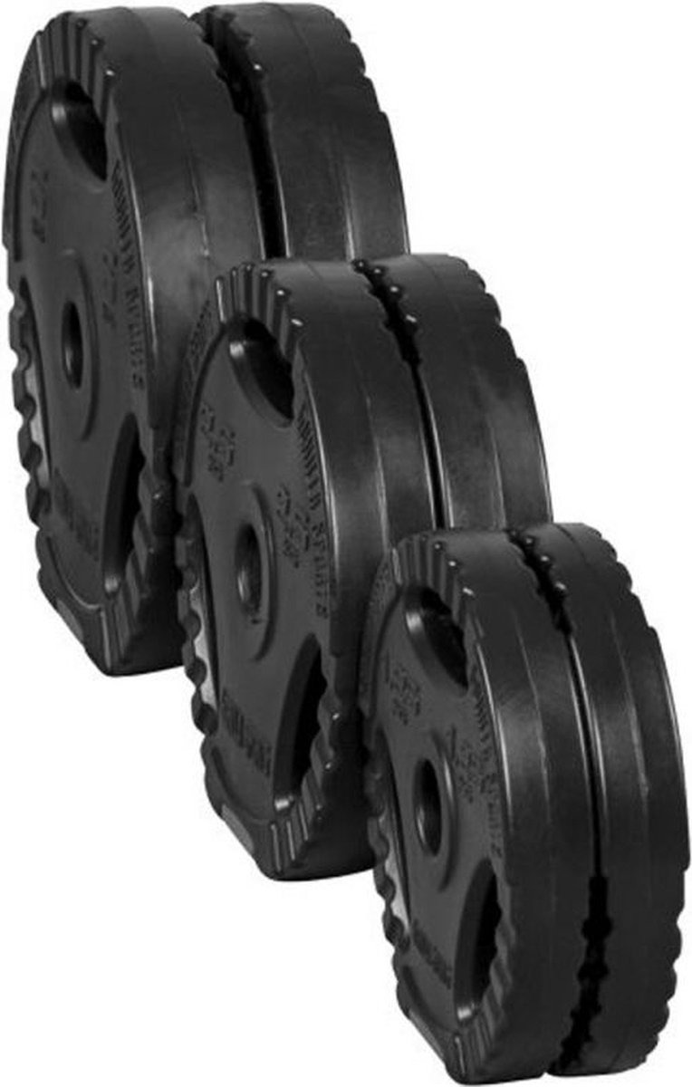 Halterschijven 4 x 5 & 4 x 2,5 kg - Kunststof - 30 mm - Gorilla Sports