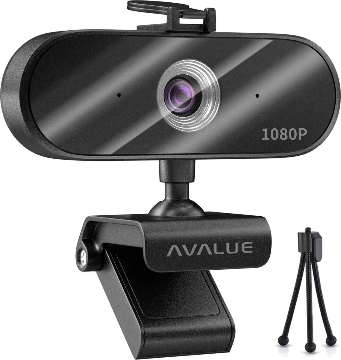 Webcam Voor PC Met Microfoon - Full HD 1080P Met 360° Draaibare Camera