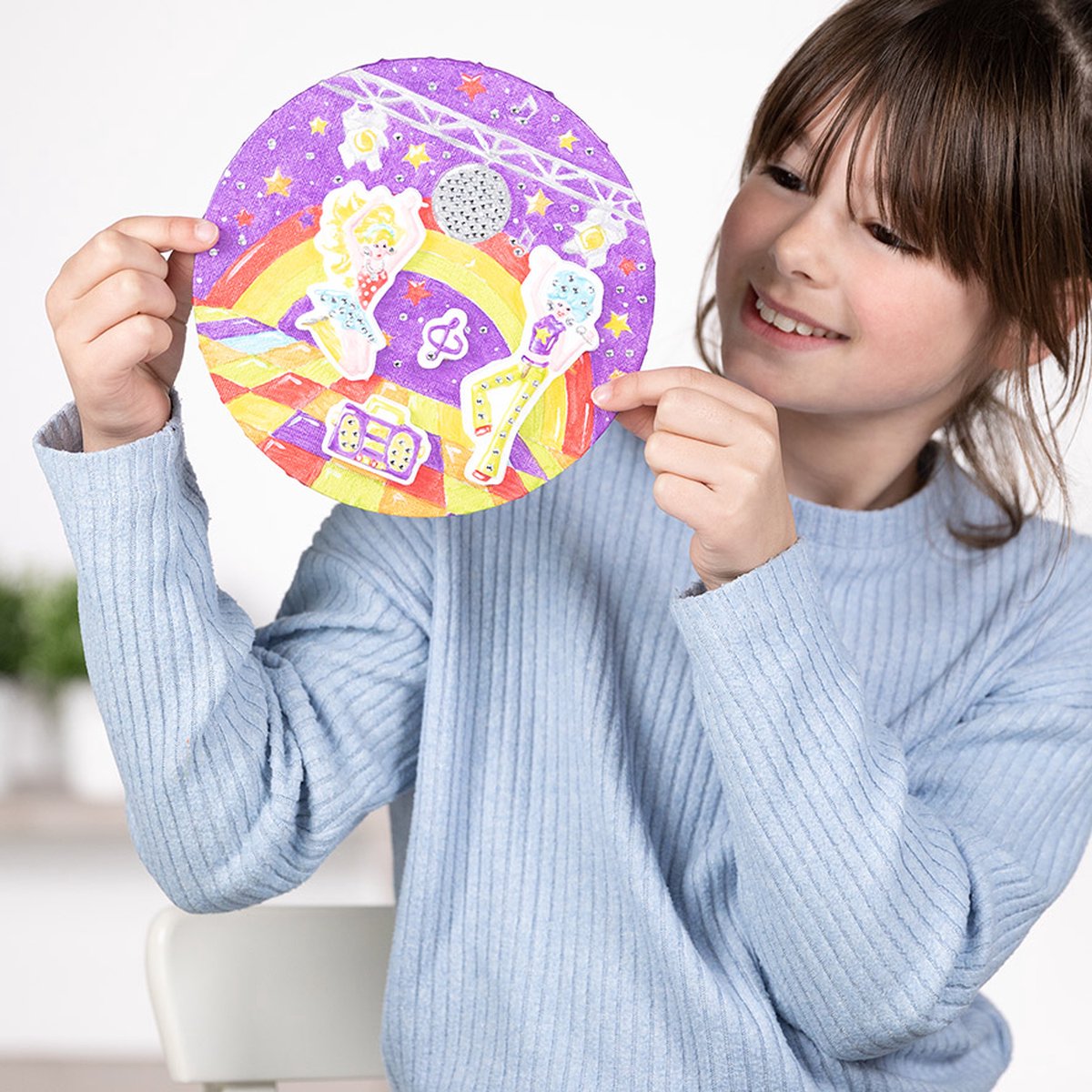 Totum knutselkoffer Disco dans canvas schilderijtje maken - speelgoed meisjes - knutselen met gips home deco — afbeelding 6